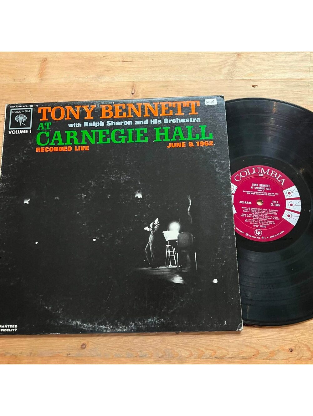 Tony Bennett - Tony Bennett at Carnegie Hall 33rpm VG+ VR19